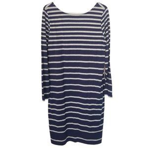 Soft Surroundings Womens S Blue/Gray Striped Long